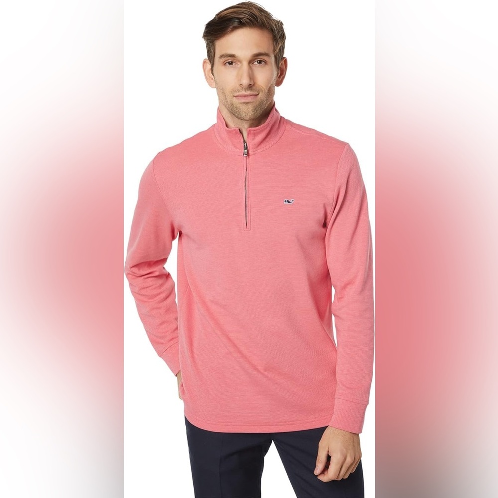 Vineyard Vines Quarter Zip Coral Pullover Size Large